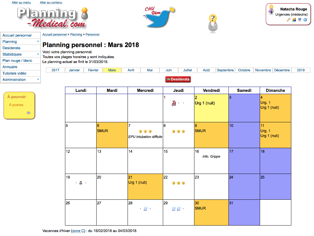  Planning  Medical com Copie d  cran Le planning  personnel